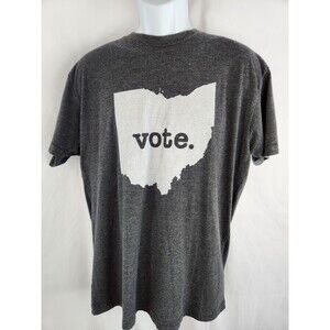 Ohio State Buckeyes Vote‎ T-shirt Election Campaign Tee Gray State Of Ohio LARGE